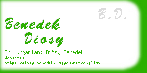 benedek diosy business card