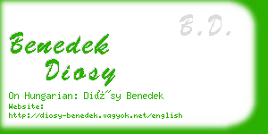 benedek diosy business card